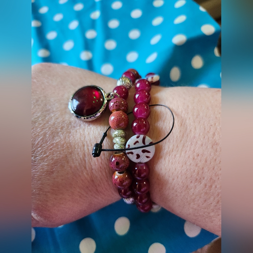 Beaded Stretch Bracelets Set Of 2 NWOT